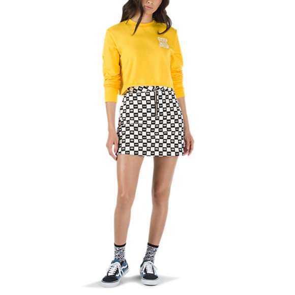 Lazy Oaf Dresses & Skirts - Lazy Oaf Black & White Eyes Checkered Skirt Vans